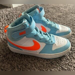 Nike court Kids High-Top Sneakers - Blue and Orange sz 2
